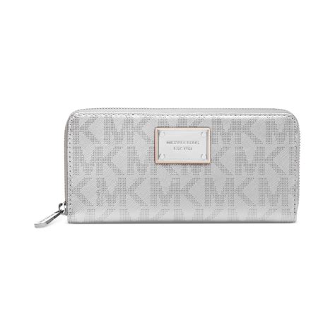 michael kors silver metallic wallet